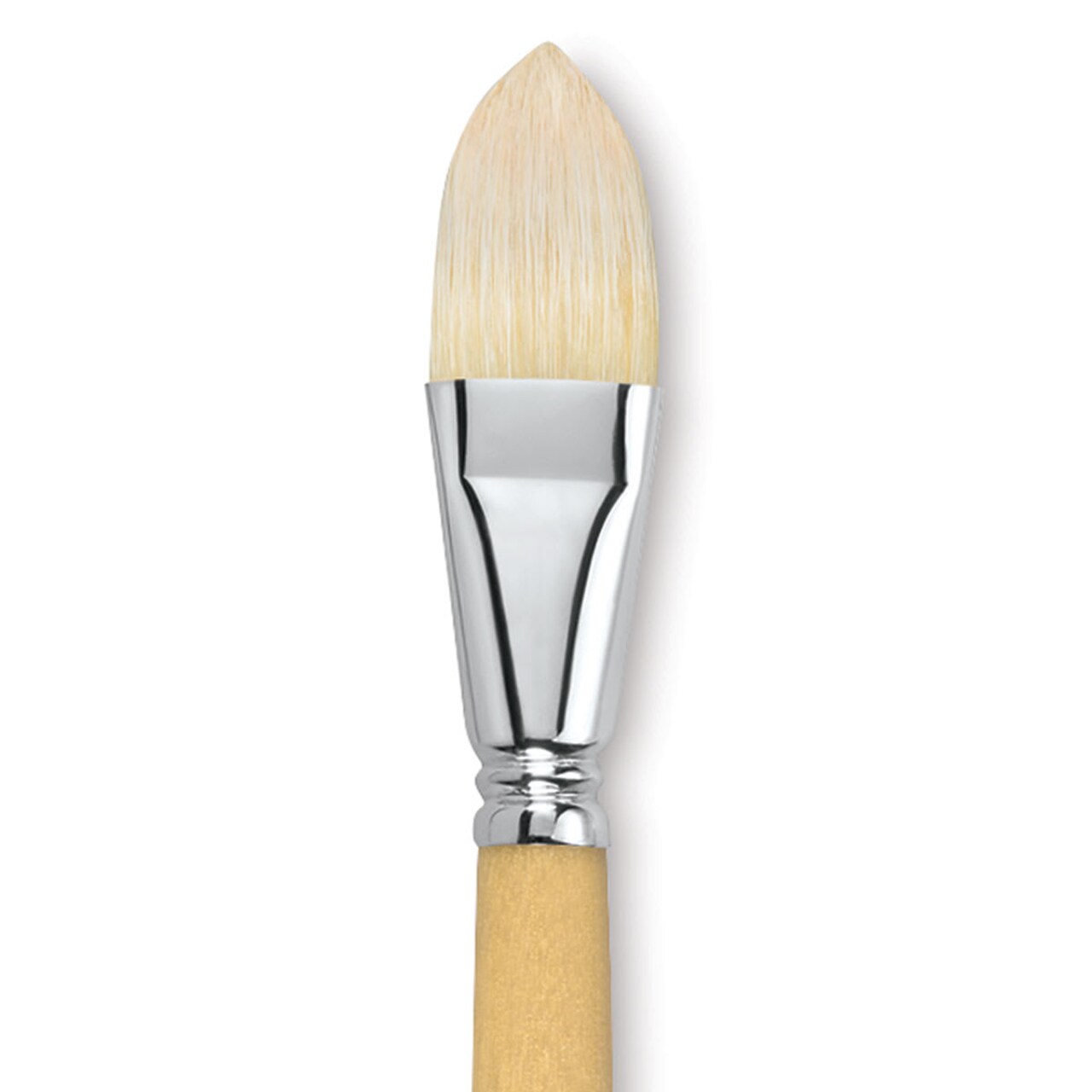 Escoda Clasico Chungking White Bristle Brush - Short Filbert, Long Handle, Size 26